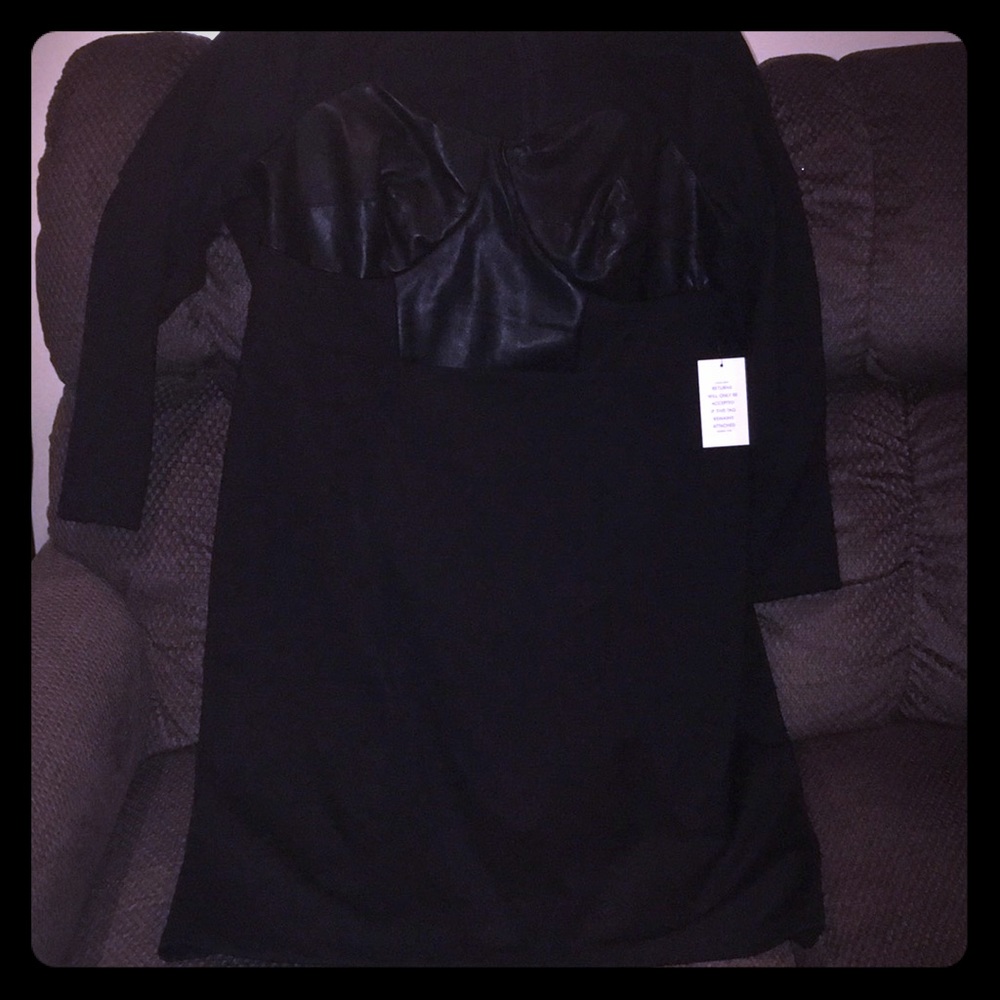 NWT ELOQUII FAUX LEATHER BANDEAU DRESS